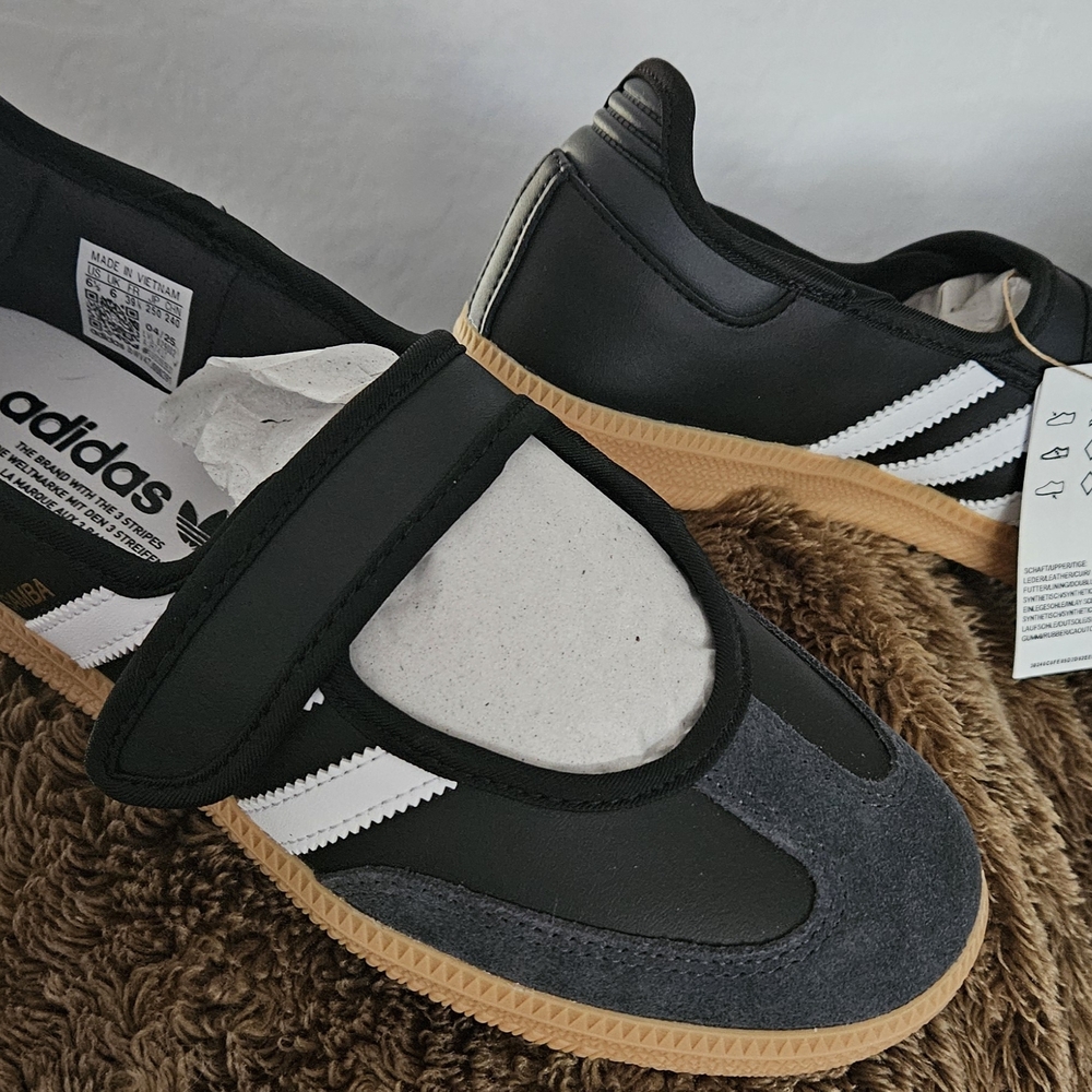 Adidas Women's Mary Jane Black and Gray Sambas